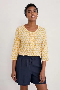 Seasalt Cornwall Yellow Floral Meadow Comfrey Top