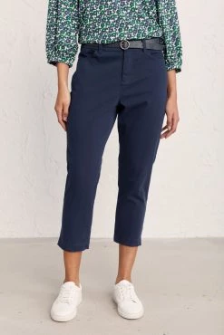 Seasalt Blue Slim Fit Albert Quay Cropped Trousers