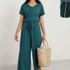 Seasalt Cornwall Tall Teal Blue Rose Trellis Jumpsuit
