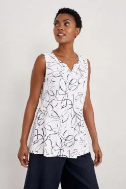 Seasalt Cornwall White Organic Cotton Flag Iris Vest