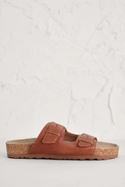 Seasalt Brown Slip-On Slider Leather Polpier Cove Sandals