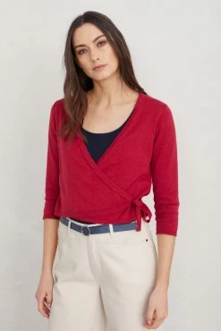 Cheap Seasalt Store 14 Seasalt Red Three Quarter Sleeve Beach Aster Cardigan