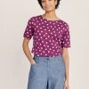 Seasalt Cornwall Purple Cotton Jersey Boat Neck Poisson Top