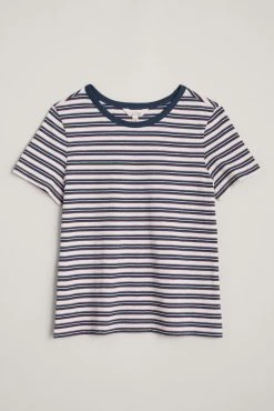 Seasalt White Blue Stripe Petite Short Sleeve Crew T-Shirt -Cheap Seasalt Store unnamed file 153 scaled