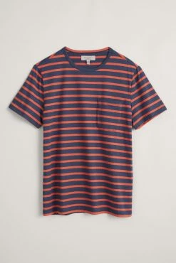 Seasalt Mens Orange Organic Cotton Striped Rowing T-Shirt -Cheap Seasalt Store unnamed file 165 scaled