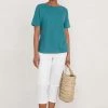 Seasalt Cornwall Teal Soft Cotton Bryher View Top