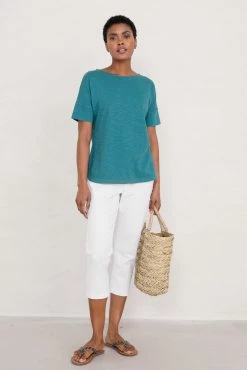 Seasalt Cornwall Teal Soft Cotton Bryher View Top