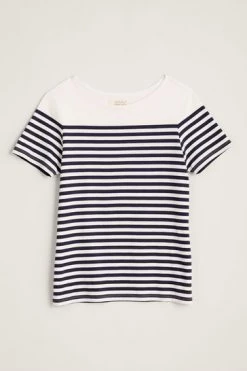 Seasalt Natural Short Sleeve Cotton Striped Sailor T-Shirt -Cheap Seasalt Store unnamed file 185