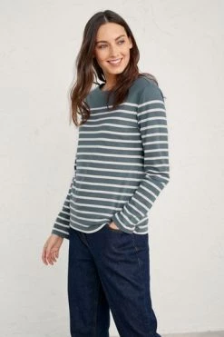 Seasalt Cornwall Falmouth Grey Breton Nickel Chalk Sailor T-Shirt -Cheap Seasalt Store unnamed file 194