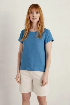 Seasalt Blue Short Sleeve Cottage Stay Top