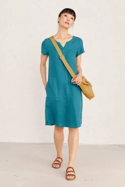 Seasalt Cornwall Blue Linen Okanum Dress