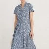 Seasalt Cornwall Blue Short Sleeve Handwriting Dress