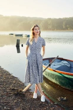 Seasalt Cornwall Blue Short Sleeve Handwriting Dress -Cheap Seasalt Store unnamed file 383 scaled