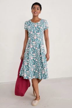 Seasalt Cornwall Teal Blue Fit And Flare Riviera Dress