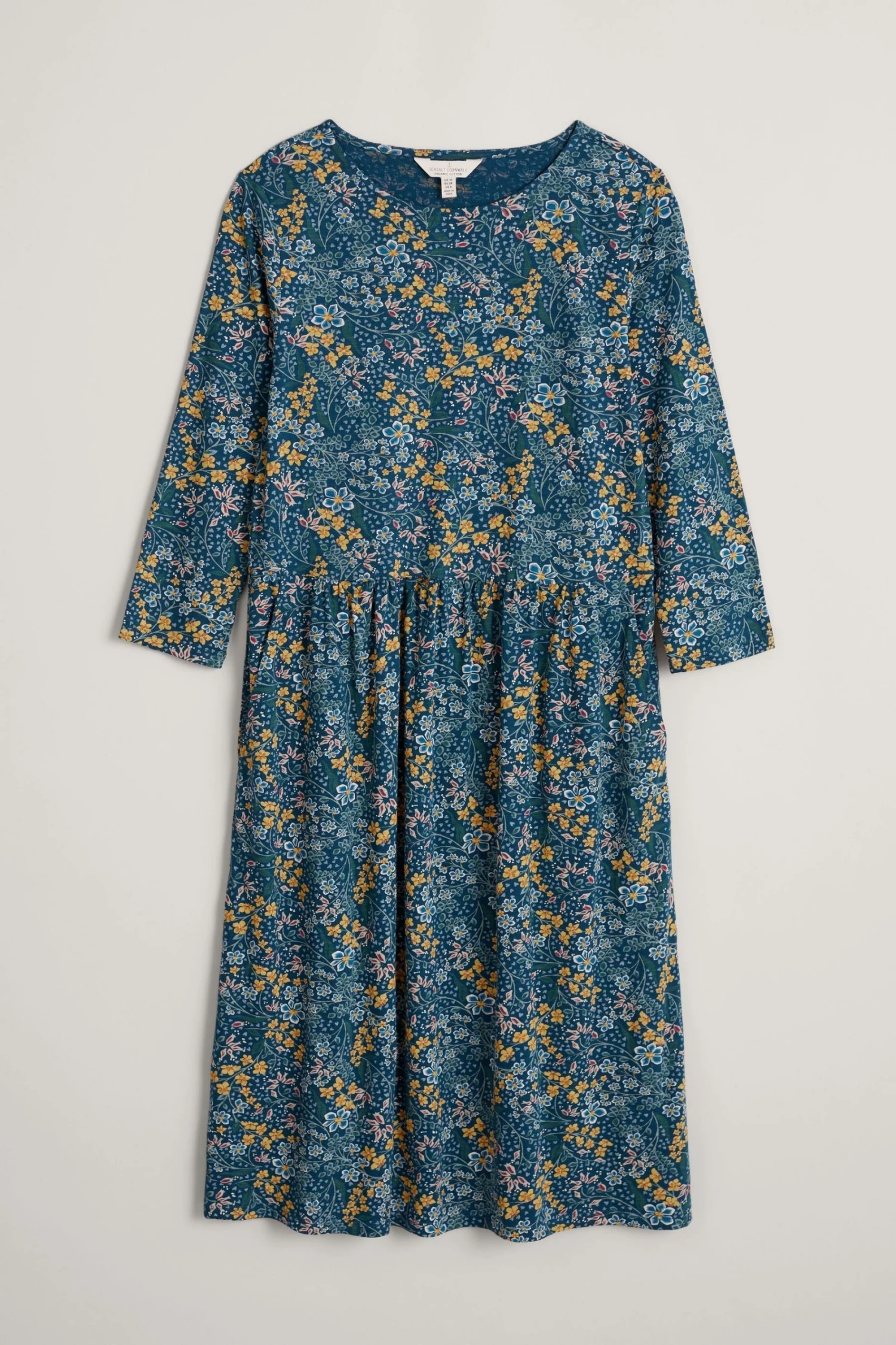 Seasalt Cornwall Blue Organic Cotton Guelder Rose Dress 4 Seasalt Cornwall Blue Organic Cotton Guelder Rose Dress - Image 4