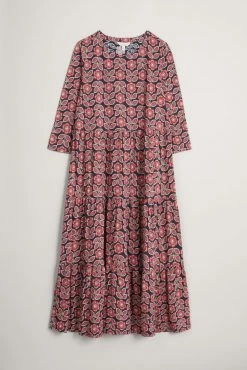 Seasalt Cornwall Blue Floaty Line Strokes Dress