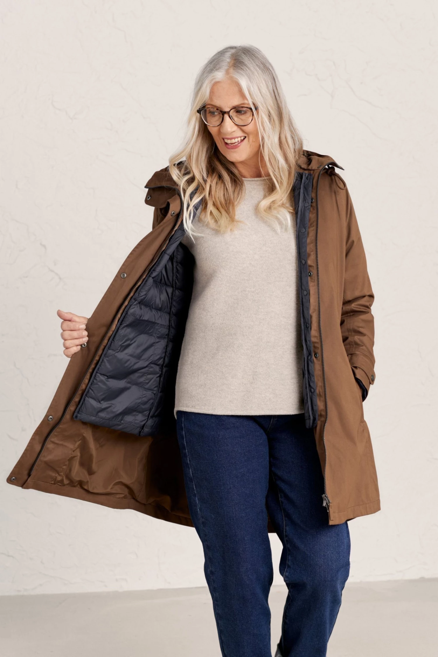 Seasalt Cornwall Brown Millook 3 Season Coat 2 Seasalt Cornwall Brown Millook 3 Season Coat - Image 2