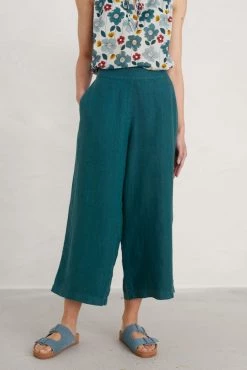 Seasalt Cornwall Teal Wide Leg En Plein Air Culottes