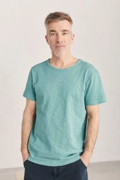 Seasalt Mens Green Cotton Short Sleeve Crew T-Shirt