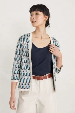 Seasalt Cornwall Green Three Quarter Sleeve Bosporthennis Cardigan -Cheap Seasalt Store unnamed file 610
