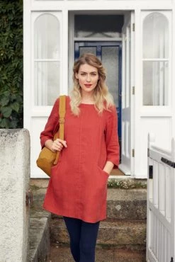 Seasalt Cornwall Orange Linen Into Land Tunic