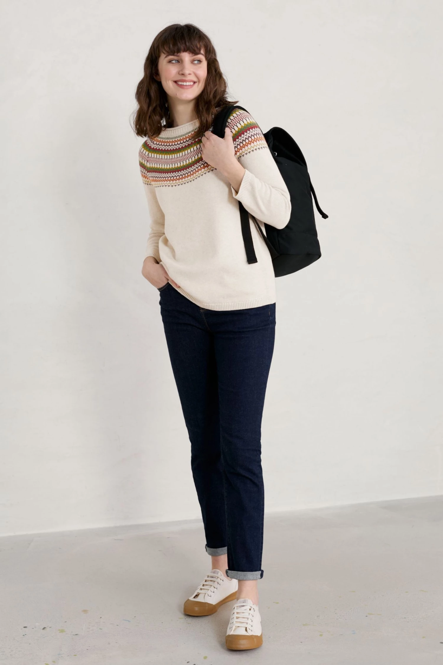 Seasalt Cornwall Natural Jacquard Cosy Polurrian Cove Jumper 5 Seasalt Cornwall Natural Jacquard Cosy Polurrian Cove Jumper - Image 5