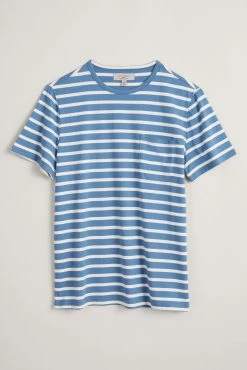 Seasalt Cornwall Mens Blue Organic Cotton Striped Rowing Boat T-Shirt -Cheap Seasalt Store unnamed file 80 scaled