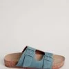 Seasalt Blue Slip-On Slider Leather Polpier Cove Sandals