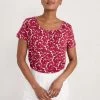 Seasalt Pink Cornwall Short Sleeve Appletree Top