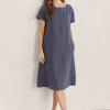 Seasalt Cornwall Blue Relaxed A-Line Linen Primary Dress