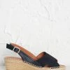 Seasalt Cornwall Blue Peep-Toe Summer Wedge Heel Kimbra Espadrilles