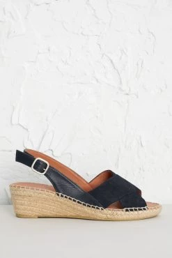 Seasalt Cornwall Blue Peep-Toe Summer Wedge Heel Kimbra Espadrilles